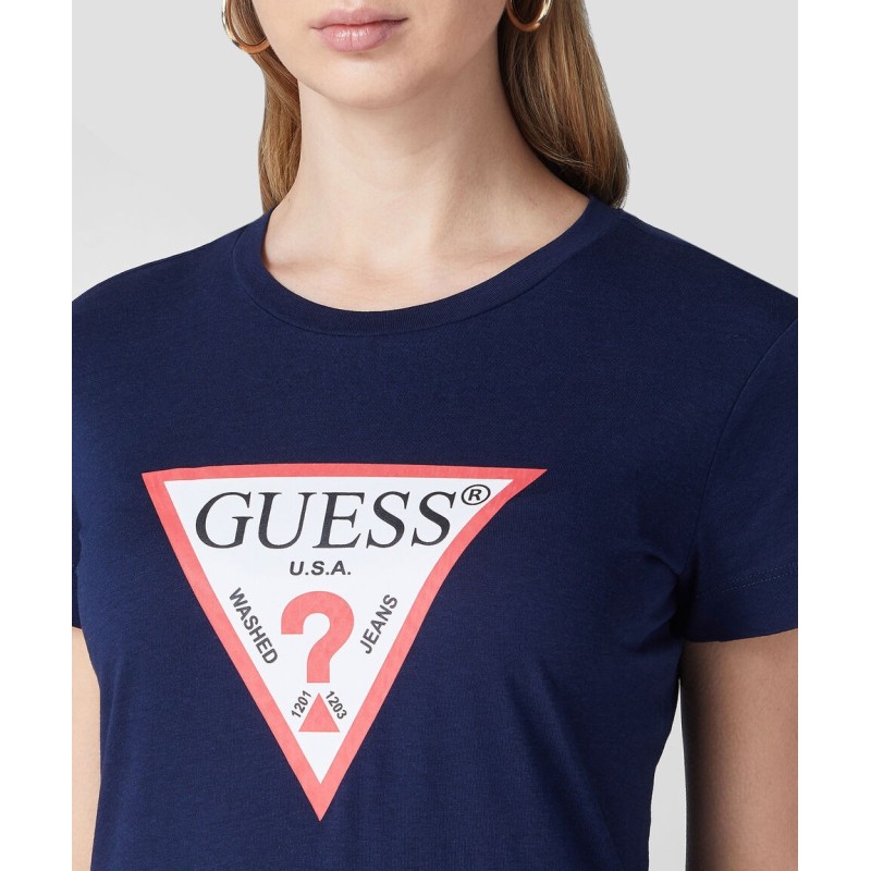 Guess Playera negra con logotipo estampado