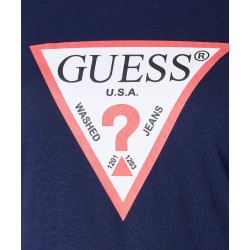 Guess Playera negra con logotipo estampado