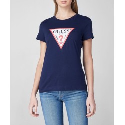 Guess Playera negra con logotipo estampado
