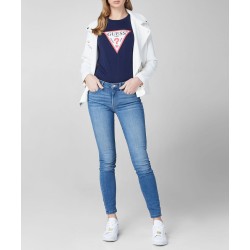 Guess Playera negra con logotipo estampado