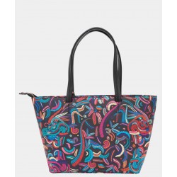 Pineda Covalin Bolso tote negro con rojo Kuuch Quetzalcóatl