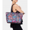Pineda Covalin Bolso tote negro con rojo Kuuch Quetzalcóatl