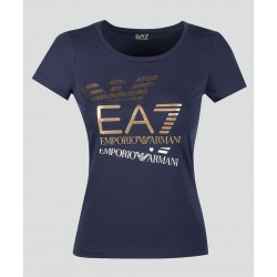 EA7 Emporio Armani Playera de cuello redondo y manga corta con logotipo