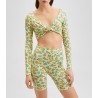 Mango Playera con flores manga larga