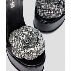 Michael Kors Zapatillas con pulsera con tacón alto cuadrado en piel