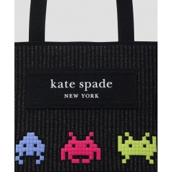 Kate Spade New York Bolsa tote negra Space Invaders X