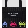 Kate Spade New York Bolsa tote negra Space Invaders X